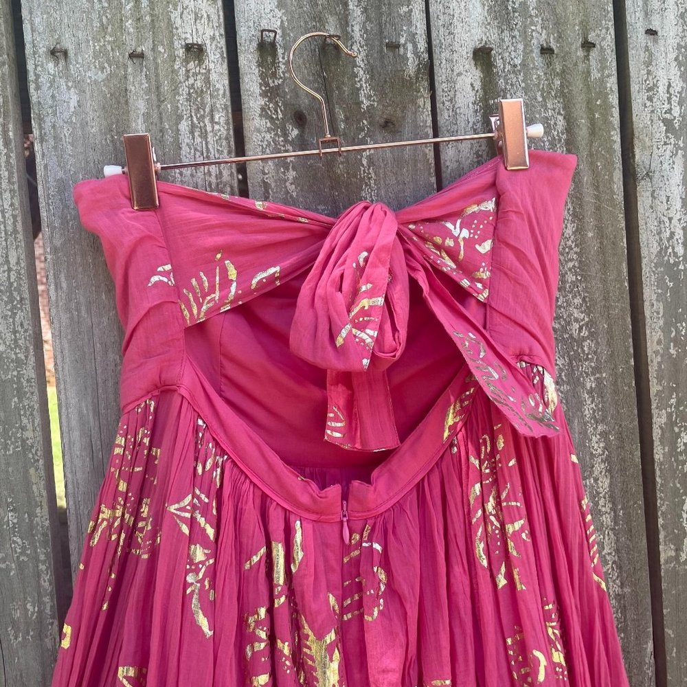 Free People Baja Babe Midi Dress in Hot Pink Sz M - Picture 8 of 13
